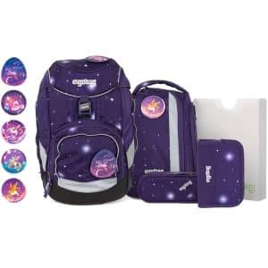 Ergobag Skoletaske Sæt Galaxy Glow Pack Beargasus Purple