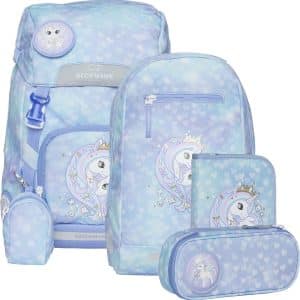 Beckmann Classic Taskesæt 22L, Unicorn Princess Ice Blue, Skoletaske