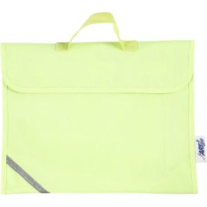 Skoletaske, fluorescerende gul, D: 9 cm, str. 36x29 cm, 1 stk.